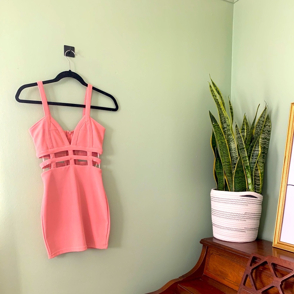 TOBI Pink cutout body con dress